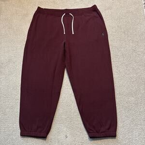 Ralph Lauren Polo RL Fleece Sweatpants Men’s Size 2XB Maroon Red Joggers NWT